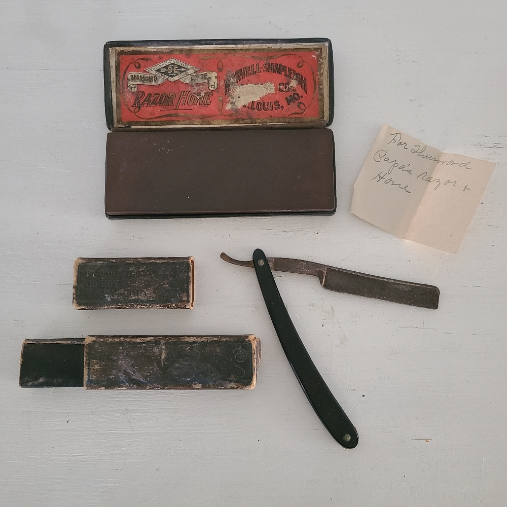 Antique Straight Razor and Hone